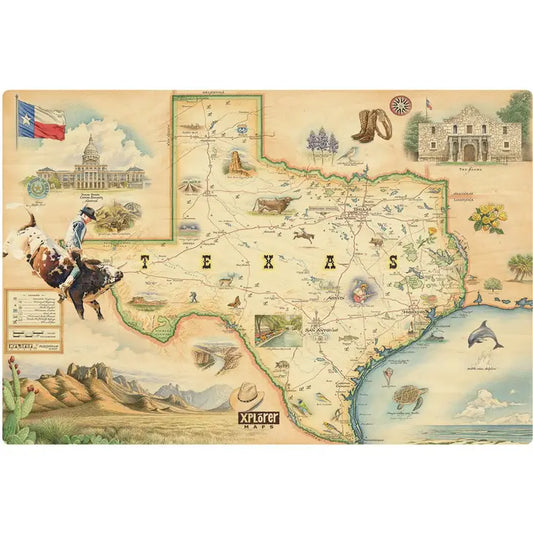 Texas State Map Single Panel Wood Sign