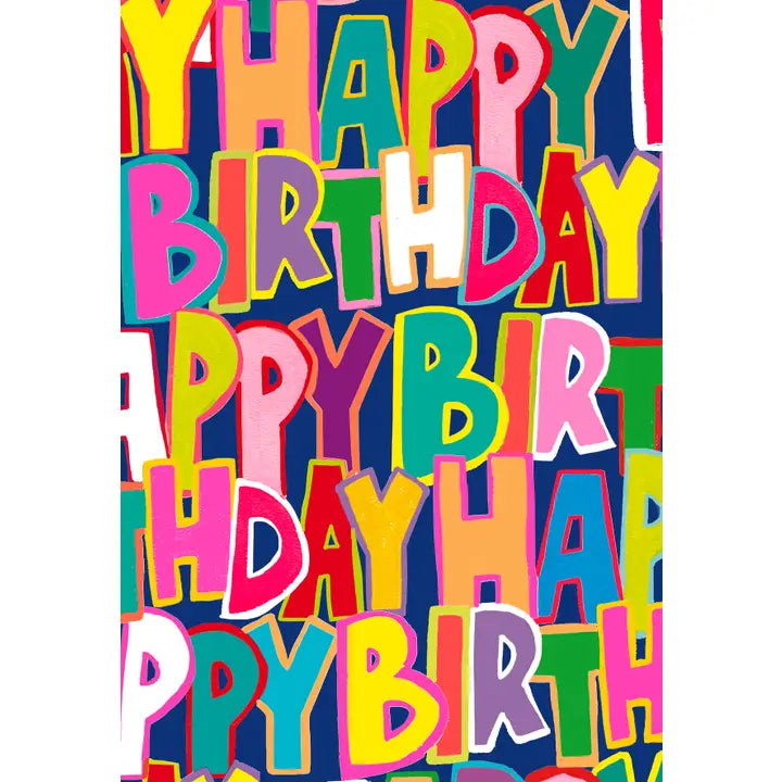 Brithday All Over Text Greeting Card Paper Salad