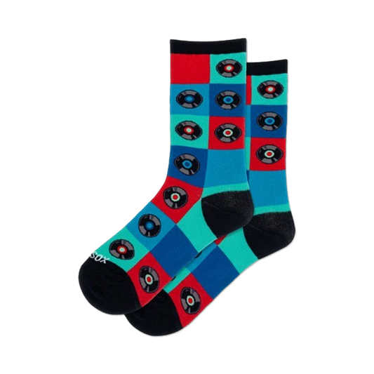 Record Grid Womens Crew Socks