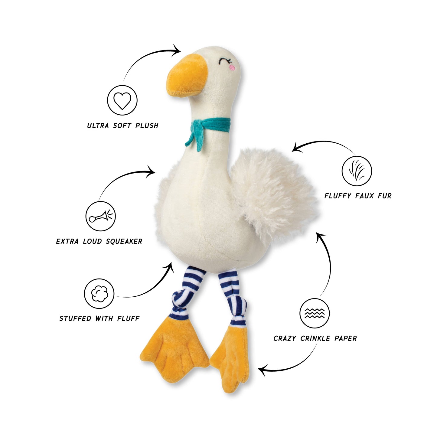 Goose On The Loose Plush Dog Toy