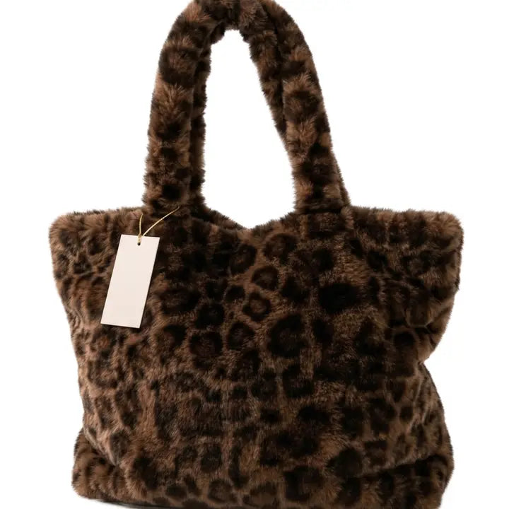 Chamonix Faux Fur Tote - Leopard
