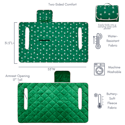 Birdie Pink and Green Azalea Golf Cart Seat Cover