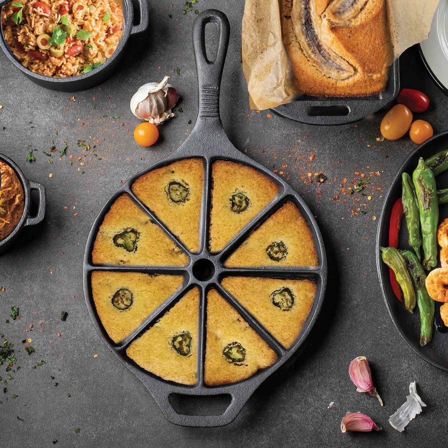 Cast Iron Cookware Corn Bread Skillet with Handle