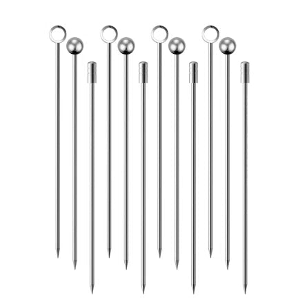 Stainless Steel Cocktail Picks - 4 12pc Set