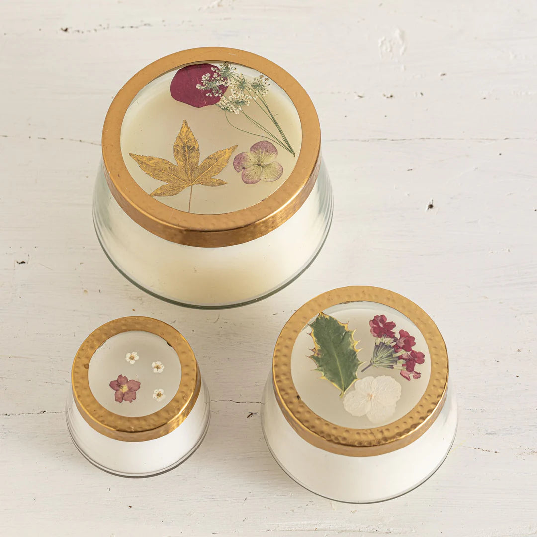 Winterberry Frost Pressed Floral Candle by Rosy Rings