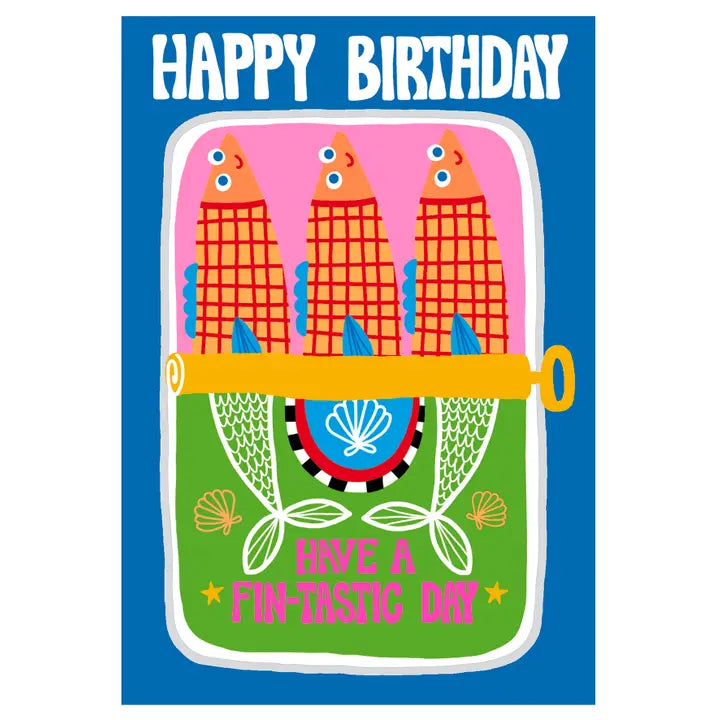 Birthday Sardine Tin Greeting Card Paper Salad