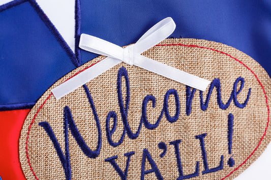 Texas Blue Bonnets Garden Applique Flag