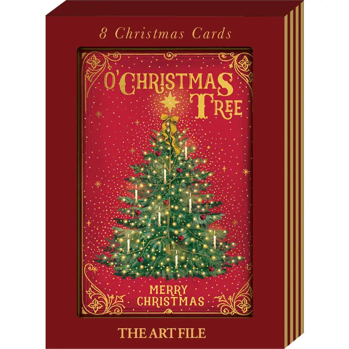 8 O'christmas Tree Cards Box Set
