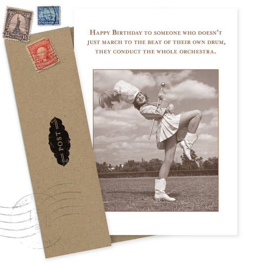 March To The Beat Birthday Card