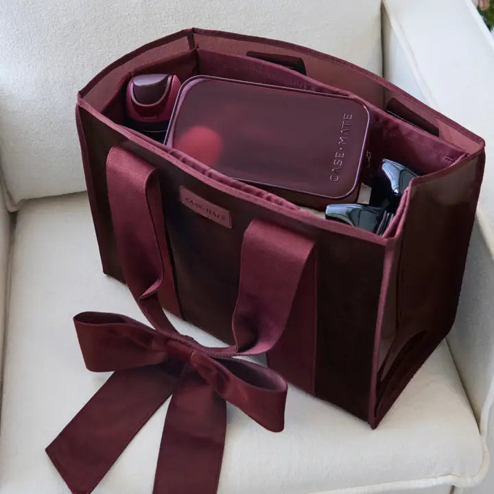 Case-Mate Limited Edition Holiday Maroon Velvet Tote Bag