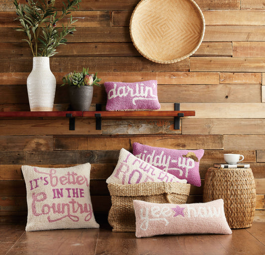 I Run This Rodeo Hooked Pillow