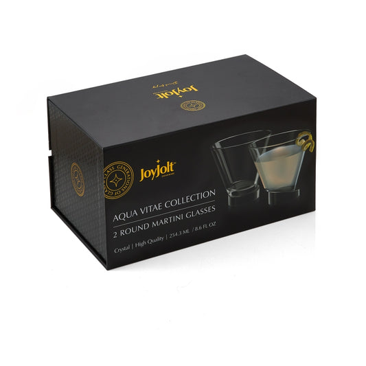 2 Round Martini Glasses Aqua Vitae Collection
