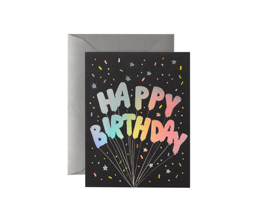 Rifle Paper Co. Mylar Birthday Balloons Card - Blank Card & Envelope