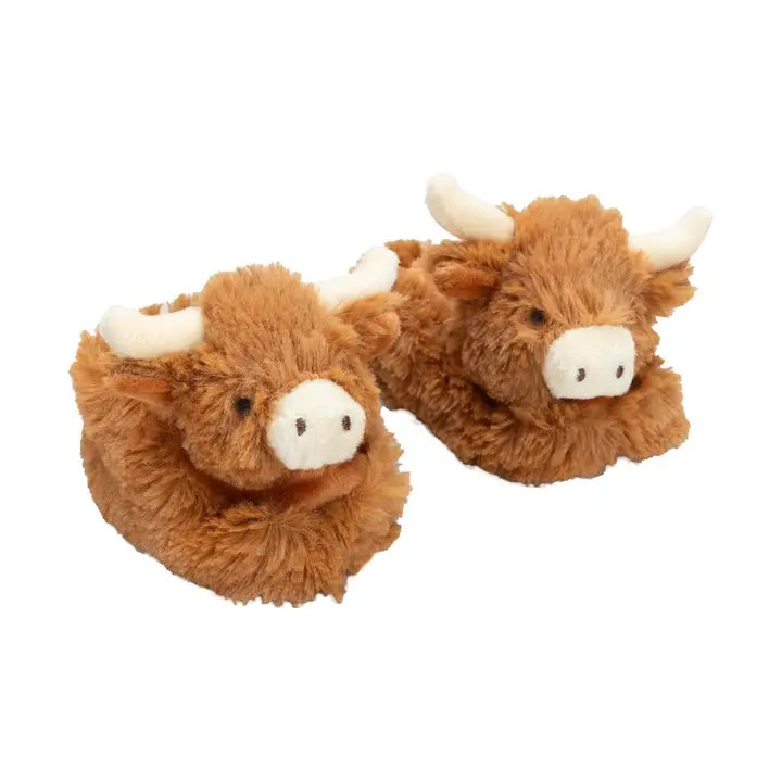 Longhorn Brown Cow Baby Slippers + Gift Box