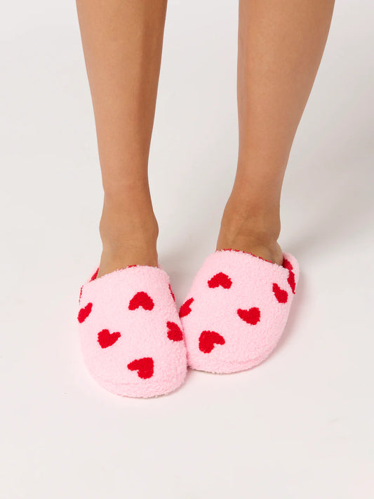Shiraleah Hearts Slippers - Pink