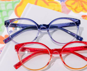 Purple Dahlia Blue Light Reader Glasses by Peepers