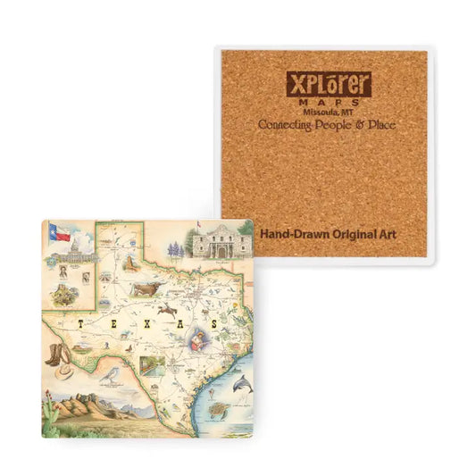 Texas State Map Ceramic Coaster