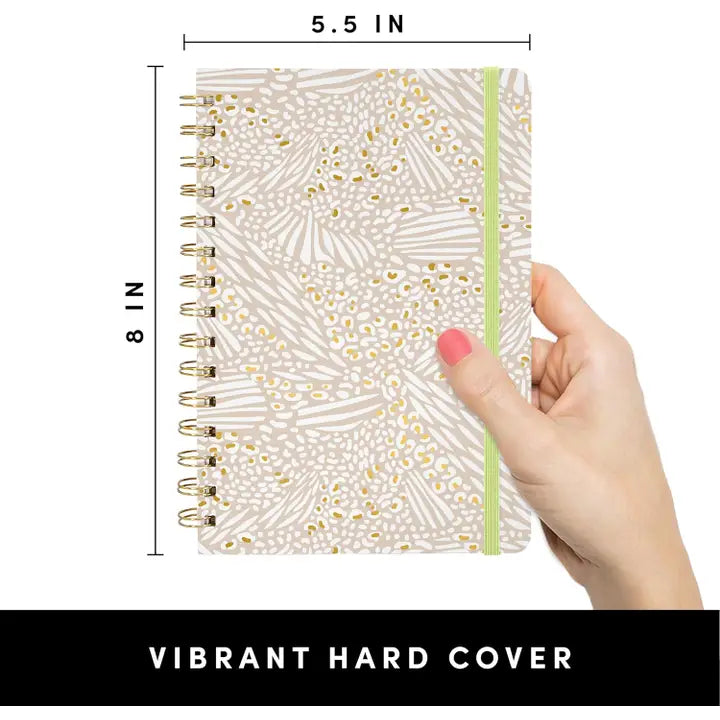 Golden Safari Hardcover Spiral Lined Notebook