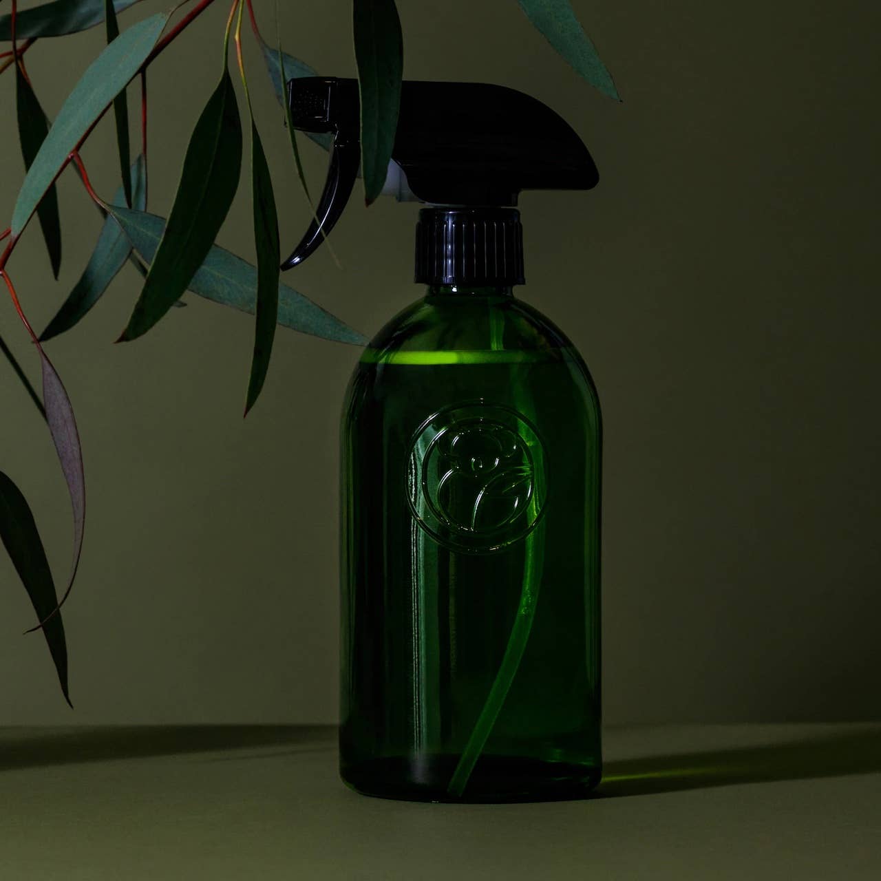 Green Apothecary Glass Bottle Spray Trigger