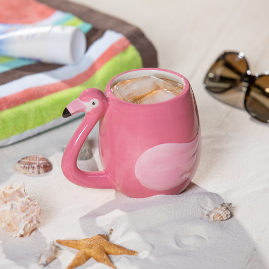 Flamingo Sculpted Ceramic Mug