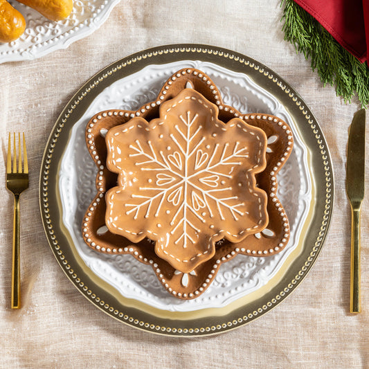Gingerbread Snowflake Ceramic Plate