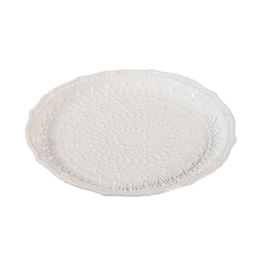 Embossed Ceramic Dinner Plate