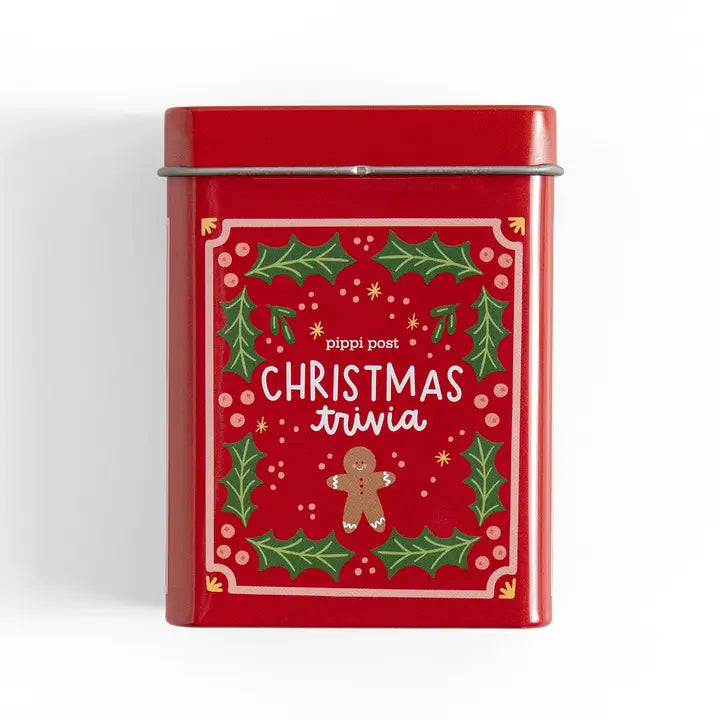 Christmas Trivia Game - Deck of Cards + Storage Tin