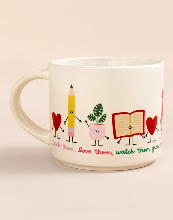 Teach Them Love Them Watch Them Grow Ceramic Mug - Cream