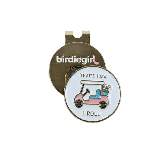 Birdie That's How I Roll Women's Golf Ball Marker with Hat Clip