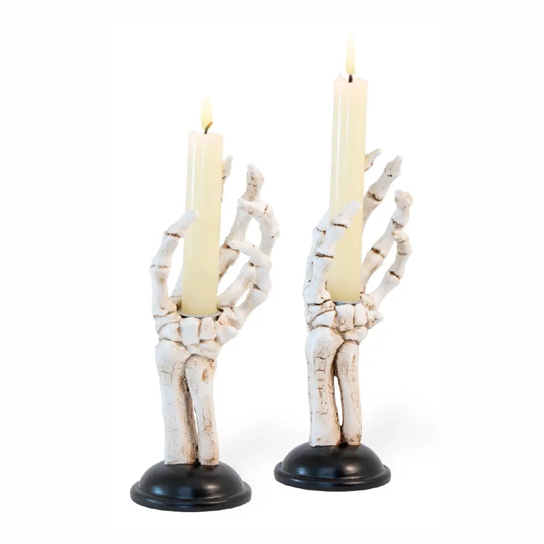 Tall Skeleton Hand Tapers Set of 2 Halloween Décor 8"