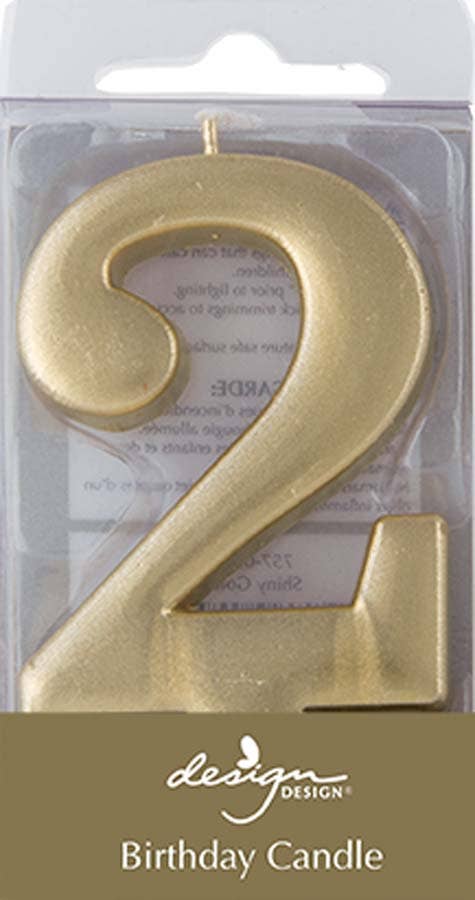 Gold Metallic Numeric Candle-2