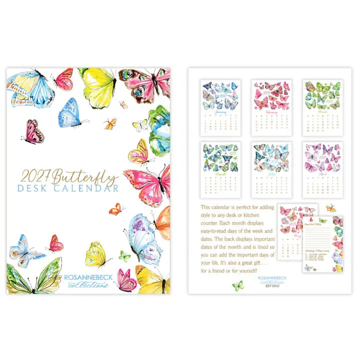 2027 Calendar Handpainted Butterflies with 5x7 Frame