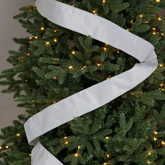 Wired Ribbon-Platinum Velvet W. Silver Back