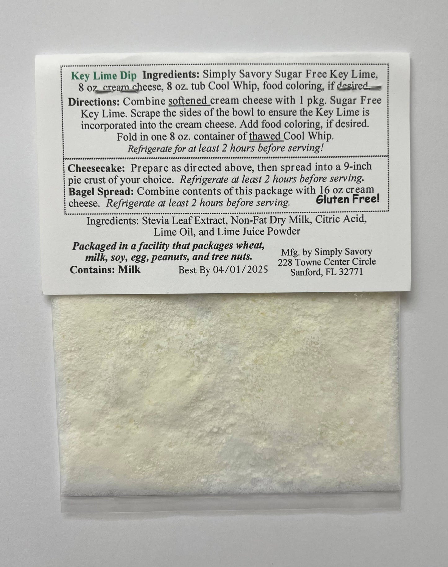 Simply Savory Sugar-Free Key Lime Pie Dessert Mix