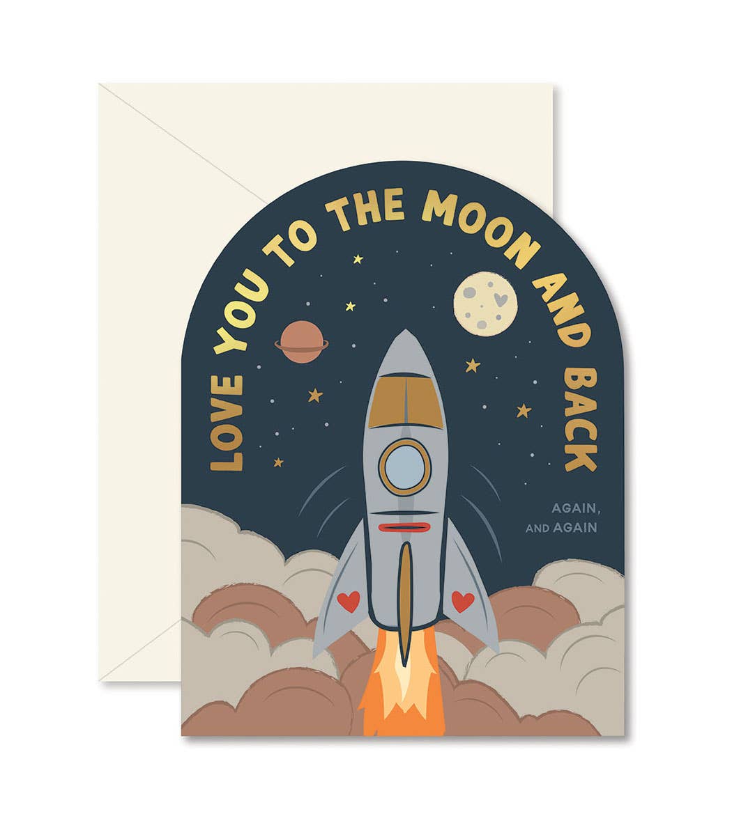 Rocket Love to the Moon and Back Greeting Card