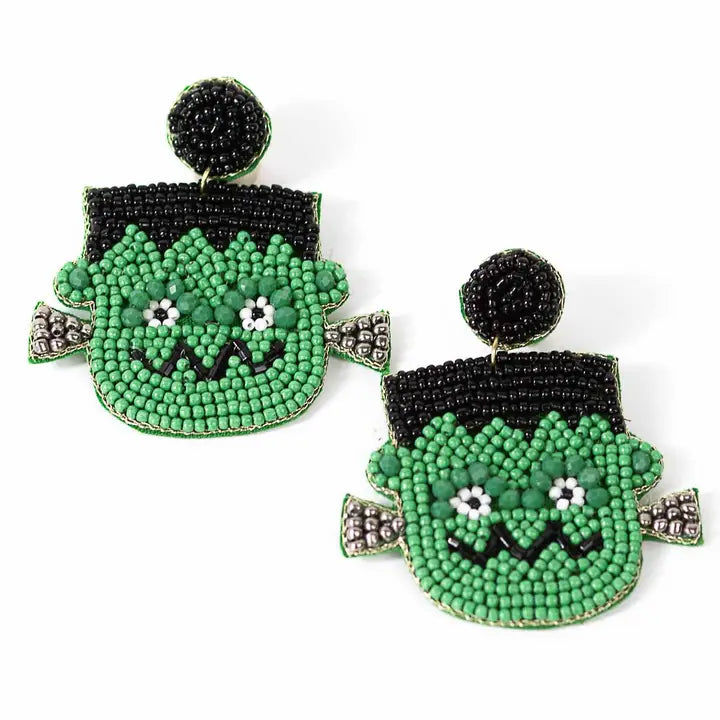 Frankenstein Beaded Earrings