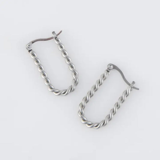 Waterproof Twisted Hoop Earrings