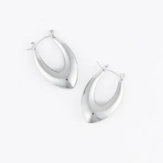 Oval Pointed Hoop Earrings