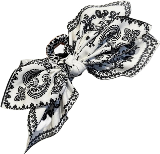 Black and White Bow Claw Clip