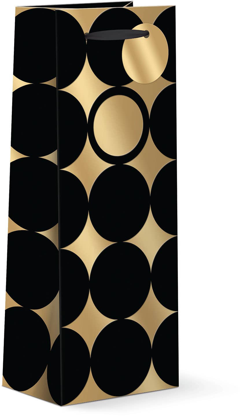 Gold Circles Wine Bag