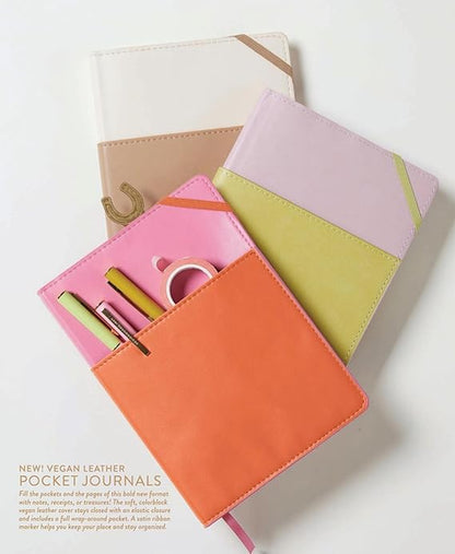 Designworks Ink Ivory & Taupe Vegan Leather Pocket Journal