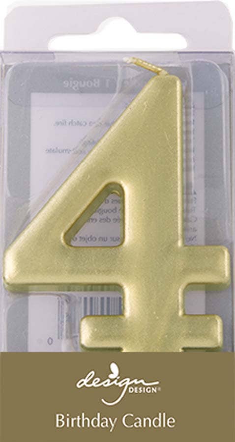 Gold Metallic Numeric Candle-4
