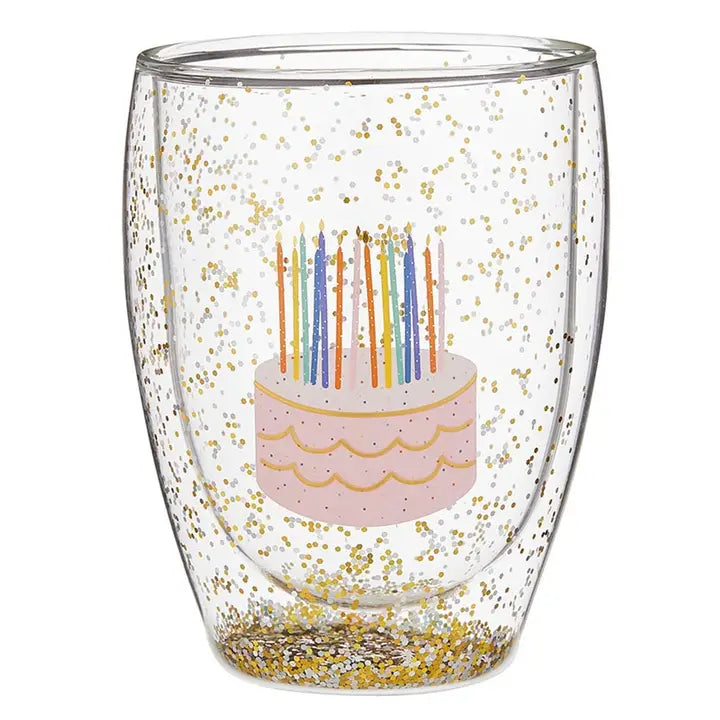 Double-Wall Stemless Birthday Cake Wineglass