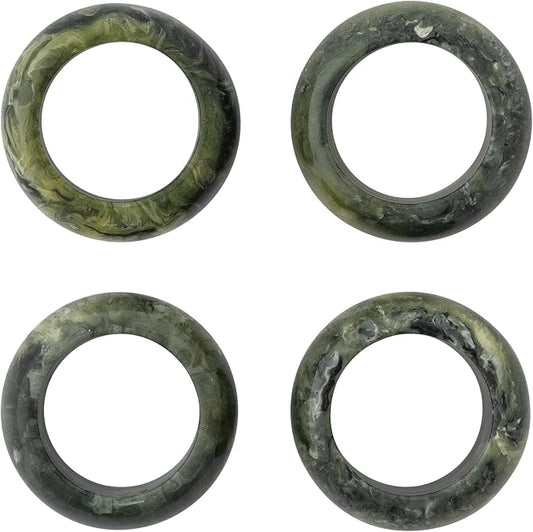 Olive Marbled Resin Napkin Rings