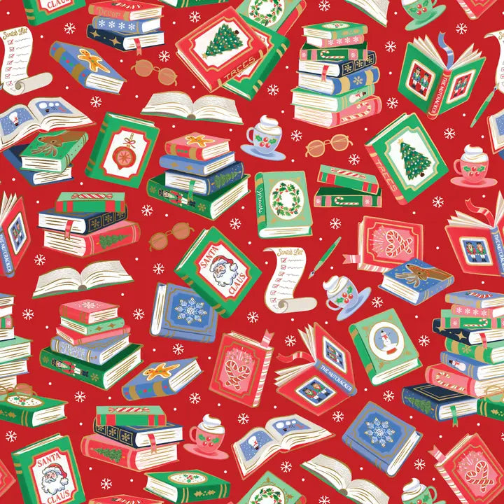 Gift Wrap - Jumbo Santa's Library