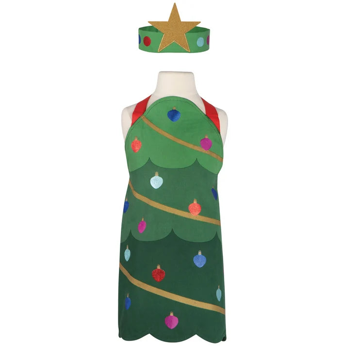 Xmas Tree Kid's Apron and Hat Set