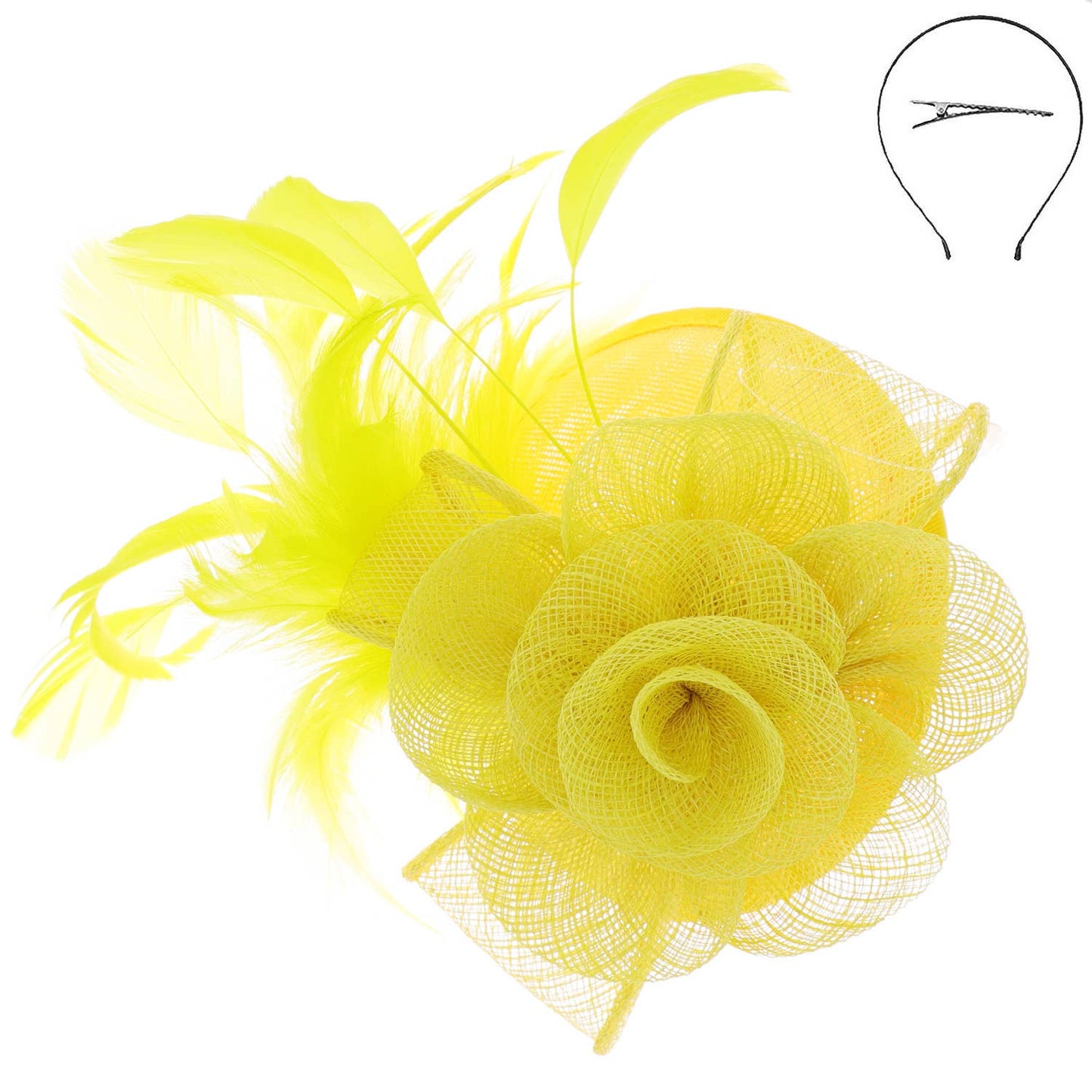 Mesh & Feathers Fascinator With Detachable Headband