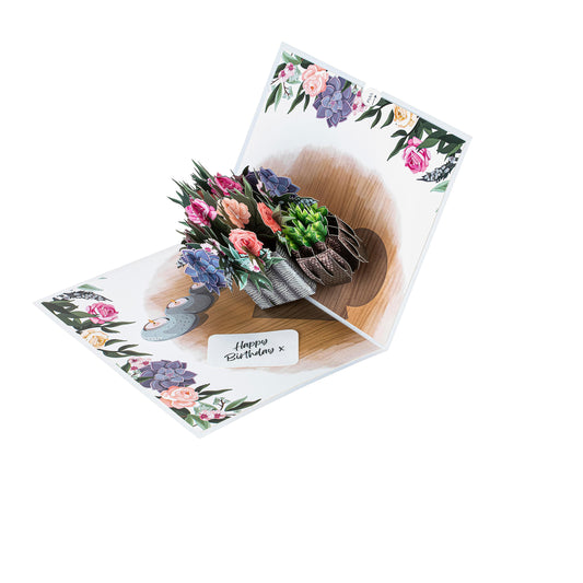 Peonies Paper Pop Up Card