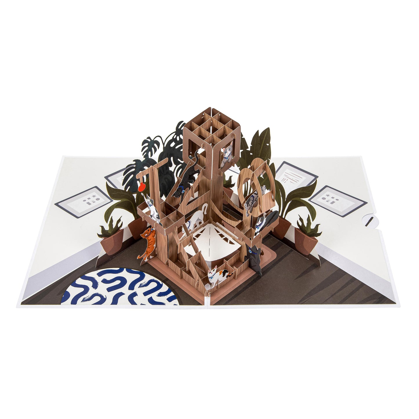 Cat Tree Paper Pop Up Card