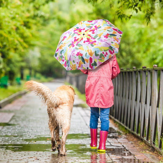 In Bloom Motif Compact Manual Umbrella